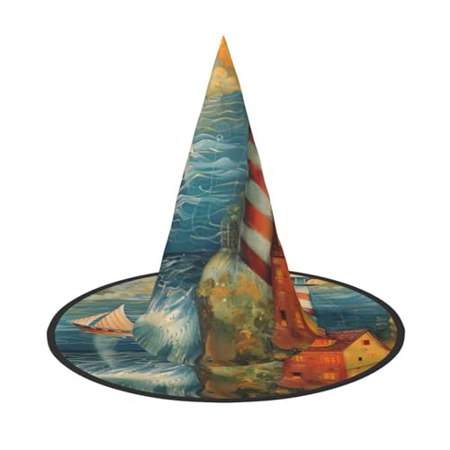 The Seaside Leuchtturm Druck Karneval Halloween Hexenhut Kostüm Zubehör Faltbare Kappe Party Maskerade Dekor The Seaside Leuchtturm Druck Karneval Halloween Hexenhut Kostüm Zubehör Faltbare Kappe Party Maskerade Dekor von HTTUP