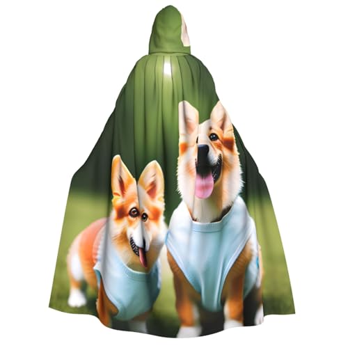 Tragende Kleidung, Corgi-Hunde-Druck, mit Kapuze, Unisex, für Erwachsene, Umhang, Halloween, Weihnachten, Karneval, Mottopartys, Cosplay, Kostüm Tragende Kleidung, Corgi-Hunde-Druck, mit Kapuze, Unisex, für Erwachsene, Umhang, Halloween, Weihnachten, Karneval, Mottopartys, Cosplay, Kostüm von HTTUP