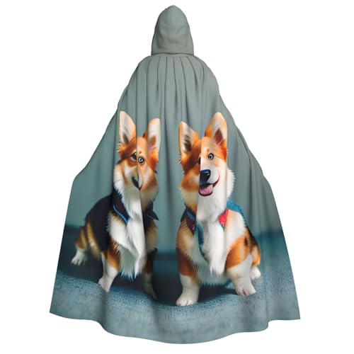 Tragende Kleidung, niedlicher Corgi-Hunde-Druck, mit Kapuze, Unisex, Erwachsenen-Umhang, Halloween, Weihnachten, Karneval, Mottopartys, Cosplay, Kostüm Tragende Kleidung, niedlicher Corgi-Hunde-Druck, mit Kapuze, Unisex, Erwachsenen-Umhang, Halloween, Weihnachten, Karneval, Mottopartys, Cosplay, Kostüm von HTTUP