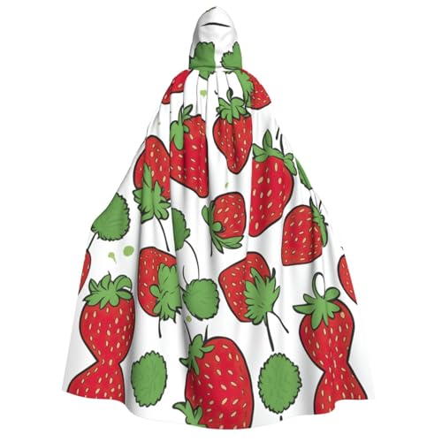 Umhang mit Erdbeermuster, mit Kapuze, Unisex, Erwachsene, Halloween, Weihnachten, Karneval, Mottopartys, Cosplay, Kostüm Umhang mit Erdbeermuster, mit Kapuze, Unisex, Erwachsene, Halloween, Weihnachten, Karneval, Mottopartys, Cosplay, Kostüm von HTTUP