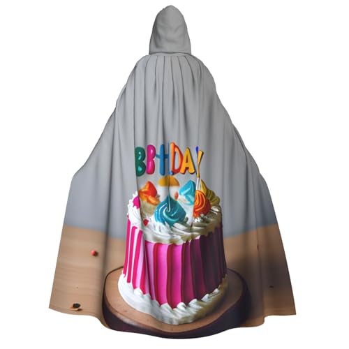 Umhang mit Kapuze "Happy Birthday", Unisex, für Erwachsene, Halloween, Weihnachten, Karneval, Mottopartys, Cosplay, Kostüm von HTTUP