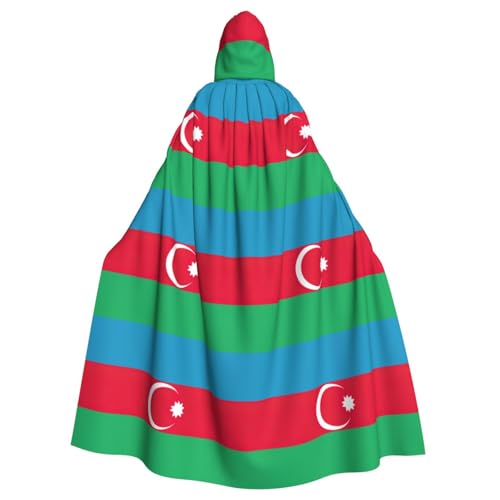 Umhang mit Kapuze für Damen und Herren, Motiv: Flagge von Aserbaidschan, für Karneval, Cosplay, Partys Umhang mit Kapuze für Damen und Herren, Motiv: Flagge von Aserbaidschan, für Karneval, Cosplay, Partys von HTTUP