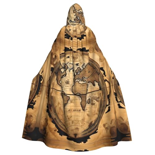 Umhang mit Kapuze für Damen und Herren, Motiv: Weltkarte, Weltkugel, für Karneval, Cosplay, Partys Umhang mit Kapuze für Damen und Herren, Motiv: Weltkarte, Weltkugel, für Karneval, Cosplay, Partys von HTTUP