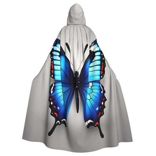 Umhang mit Kapuze für Damen und Herren, Motiv: blauer Schmetterling, für Karneval, Cosplay, Partys Umhang mit Kapuze für Damen und Herren, Motiv: blauer Schmetterling, für Karneval, Cosplay, Partys von HTTUP