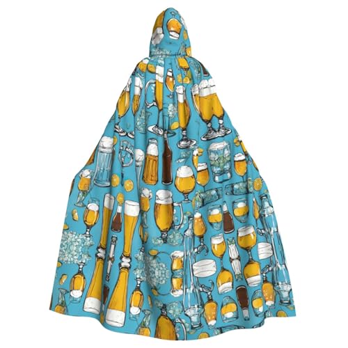 Umhang mit Kapuze für Damen und Herren, mit Bierblasen-Druck, für Karneval, Cosplay, Partys Umhang mit Kapuze für Damen und Herren, mit Bierblasen-Druck, für Karneval, Cosplay, Partys von HTTUP