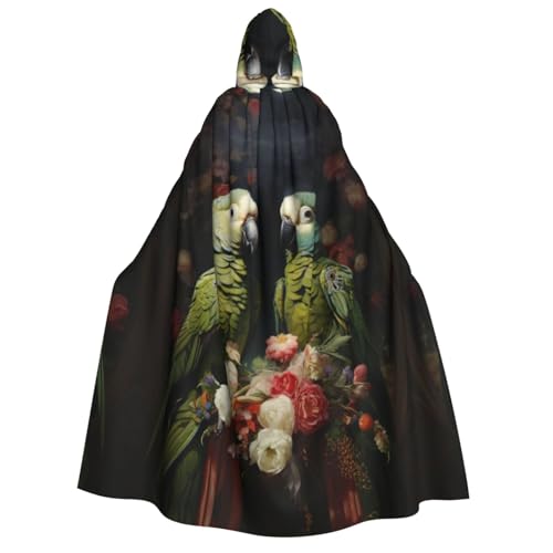 Umhang mit Kapuze für Paare, Papageien, Olivendruck, Unisex, Erwachsene, Halloween, Weihnachten, Karneval, Mottopartys, Cosplay, Kostüm von HTTUP