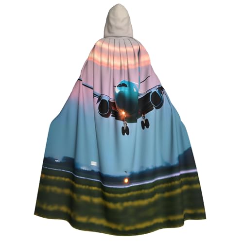 Umhang mit Kapuze im Flugzeug in den Abendlichtern, Unisex, für Erwachsene, Halloween, Weihnachten, Karneval, Mottopartys, Cosplay, Kostüm Umhang mit Kapuze im Flugzeug in den Abendlichtern, Unisex, für Erwachsene, Halloween, Weihnachten, Karneval, Mottopartys, Cosplay, Kostüm von HTTUP