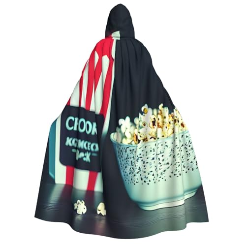 Umhang mit Kapuze und Popcorn-Druck, Unisex, für Erwachsene, Halloween, Weihnachten, Karneval, Mottopartys, Cosplay, Kostüm Umhang mit Kapuze und Popcorn-Druck, Unisex, für Erwachsene, Halloween, Weihnachten, Karneval, Mottopartys, Cosplay, Kostüm von HTTUP
