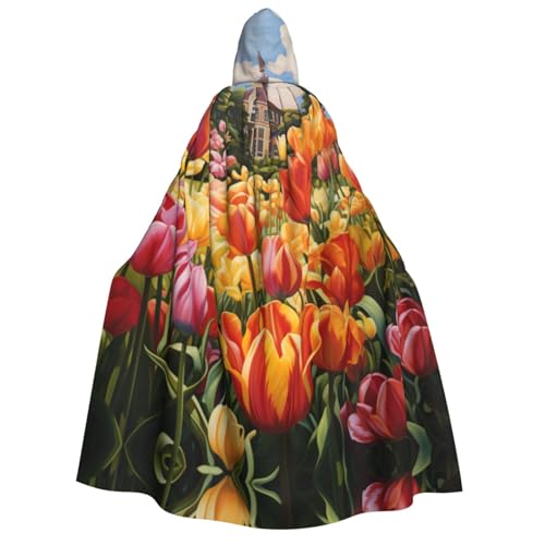 Umhang mit Kapuze und Tulpenmotiv, Unisex, für Erwachsene, Halloween, Weihnachten, Karneval, Mottopartys, Cosplay, Kostüm Umhang mit Kapuze und Tulpenmotiv, Unisex, für Erwachsene, Halloween, Weihnachten, Karneval, Mottopartys, Cosplay, Kostüm von HTTUP