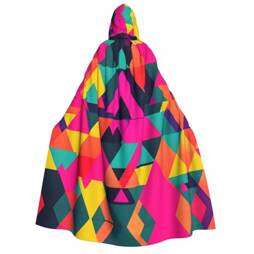 Umhang mit Kapuze und buntem Dreiecksdruck, Unisex, für Erwachsene, Halloween, Weihnachten, Karneval, Mottopartys, Cosplay-Kostüm Umhang mit Kapuze und buntem Dreiecksdruck, Unisex, für Erwachsene, Halloween, Weihnachten, Karneval, Mottopartys, Cosplay-Kostüm von HTTUP