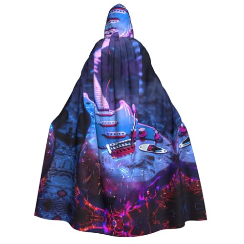 Umhang mit Kapuze und schönem Gitarrendruck, Unisex, für Erwachsene, Halloween, Weihnachten, Karneval, Mottopartys, Cosplay-Kostüm Umhang mit Kapuze und schönem Gitarrendruck, Unisex, für Erwachsene, Halloween, Weihnachten, Karneval, Mottopartys, Cosplay-Kostüm von HTTUP