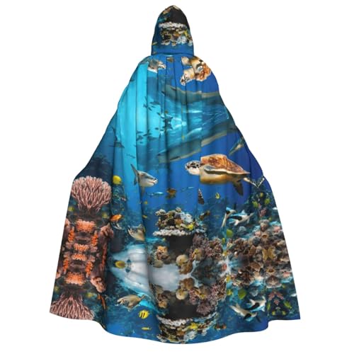 Umhang mit Meeresschildkröten, Unisex, für Erwachsene, Halloween, Weihnachten, Karneval, Mottopartys, Cosplay, Kostüm Umhang mit Meeresschildkröten, Unisex, für Erwachsene, Halloween, Weihnachten, Karneval, Mottopartys, Cosplay, Kostüm von HTTUP