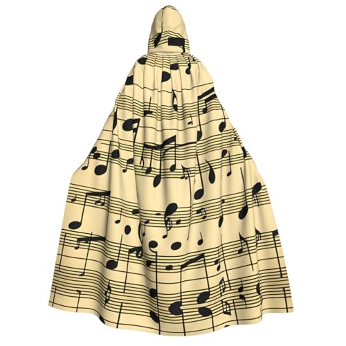 Umhang mit Musiknoten und Kapuze, Unisex, für Erwachsene, Halloween, Weihnachten, Karneval, Mottopartys, Cosplay, Kostüm Umhang mit Musiknoten und Kapuze, Unisex, für Erwachsene, Halloween, Weihnachten, Karneval, Mottopartys, Cosplay, Kostüm von HTTUP