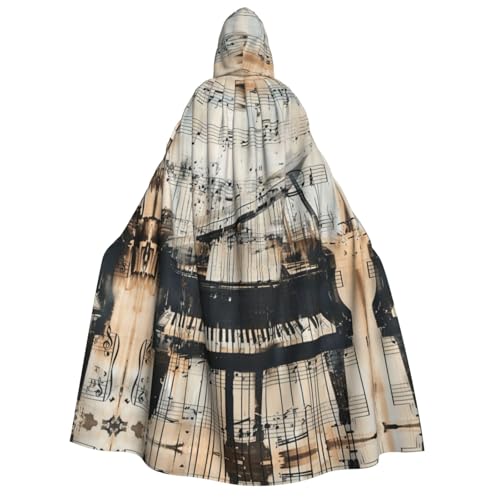 Umhang mit Musiknotenaufdruck, Unisex, Erwachsene, Halloween, Weihnachten, Karneval, Mottopartys, Cosplay, Kostüm von HTTUP