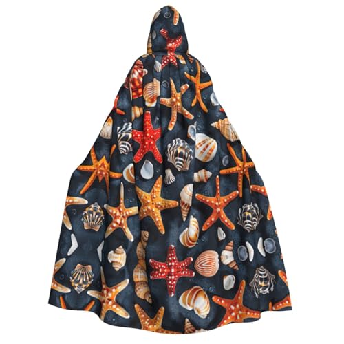 Umhang mit Seestern und Muscheln, Unisex, für Erwachsene, Halloween, Weihnachten, Karneval, Mottopartys, Cosplay, Kostüm von HTTUP