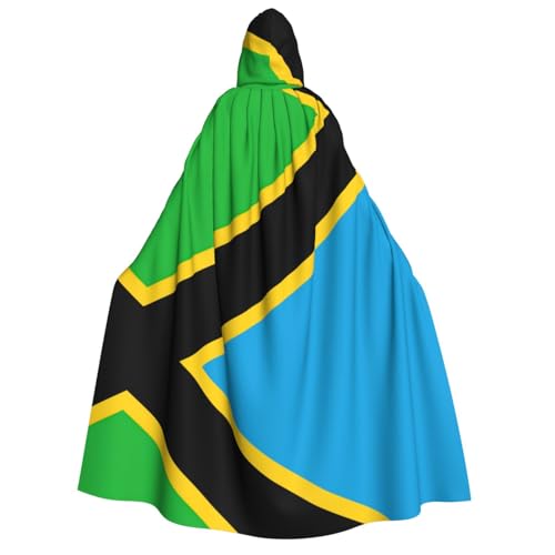 Umhang mit Tansania-Flagge, Unisex, für Erwachsene, Halloween, Weihnachten, Karneval, Mottopartys, Cosplay, Kostüm von HTTUP