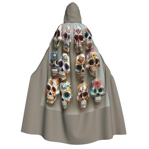 Umhang mit Totenkopf-Motiv, Unisex, Erwachsene, Halloween, Weihnachten, Karneval, Mottopartys, Cosplay, Kostüm von HTTUP
