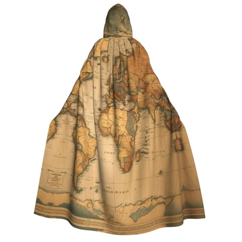 Umhang mit Weltkarten-Aufdruck, Unisex, Erwachsene, Halloween, Weihnachten, Karneval, Mottopartys, Cosplay, Kostüm von HTTUP