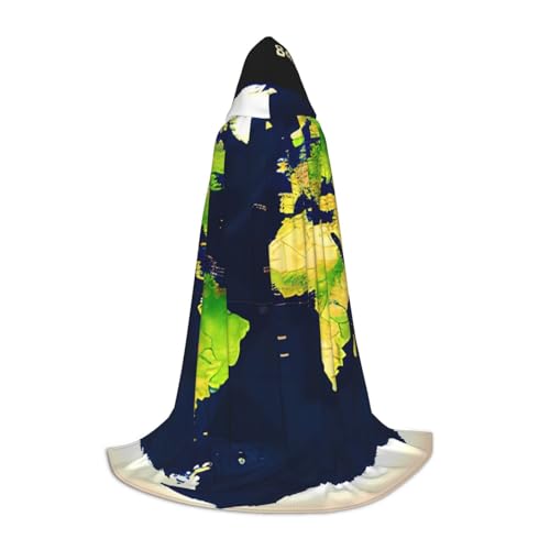 Umhang mit Weltkarten-Druck, für Feiertage, Party, mit Kapuze, für Halloween, Dekoration, Karneval, Cosplay, Mottopartys Umhang mit Weltkarten-Druck, für Feiertage, Party, mit Kapuze, für Halloween, Dekoration, Karneval, Cosplay, Mottopartys von HTTUP