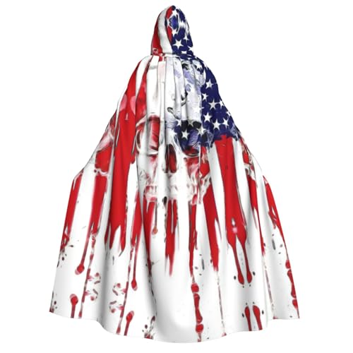 Umhang mit amerikanischer Flagge, Totenkopf-Druck, vielseitiger Kapuzenumhang, Uni, Kostüm, Karneval, Umhang, Geschenke, Cosplay, Themen-Events Umhang mit amerikanischer Flagge, Totenkopf-Druck, vielseitiger Kapuzenumhang, Uni, Kostüm, Karneval, Umhang, Geschenke, Cosplay, Themen-Events von HTTUP