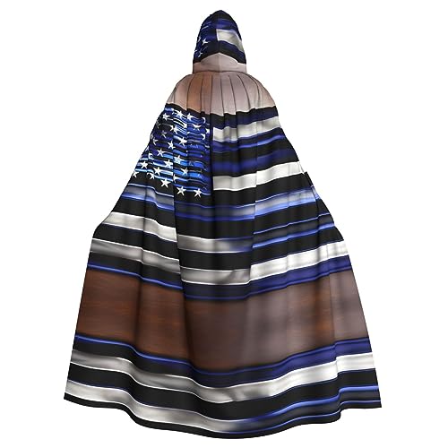 Umhang mit amerikanischer dünner blauer Flagge, mit Kapuze, für Damen und Herren, für Karneval, Cosplay, Partys Umhang mit amerikanischer dünner blauer Flagge, mit Kapuze, für Damen und Herren, für Karneval, Cosplay, Partys von HTTUP