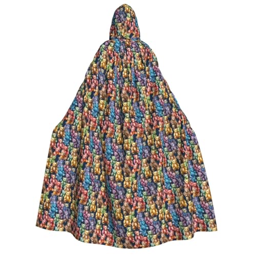 Umhang mit buntem Bären-Aufdruck, mit Kapuze, Unisex, Erwachsene, Halloween, Weihnachten, Karneval, Mottopartys, Cosplay, Kostüm Umhang mit buntem Bären-Aufdruck, mit Kapuze, Unisex, Erwachsene, Halloween, Weihnachten, Karneval, Mottopartys, Cosplay, Kostüm von HTTUP
