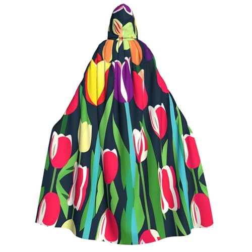 Umhang mit buntem Tulpenmotiv, Unisex, für Erwachsene, Halloween, Weihnachten, Karneval, Mottopartys, Cosplay, Kostüm Umhang mit buntem Tulpenmotiv, Unisex, für Erwachsene, Halloween, Weihnachten, Karneval, Mottopartys, Cosplay, Kostüm von HTTUP