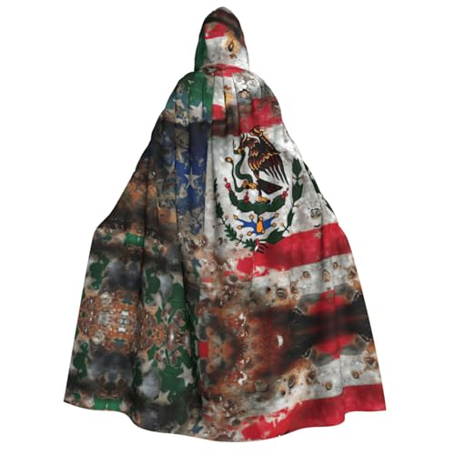 Umhang mit mexikanischer amerikanischer Flagge, Unisex, für Erwachsene, Halloween, Weihnachten, Karneval, Mottopartys, Cosplay, Kostüm Umhang mit mexikanischer amerikanischer Flagge, Unisex, für Erwachsene, Halloween, Weihnachten, Karneval, Mottopartys, Cosplay, Kostüm von HTTUP