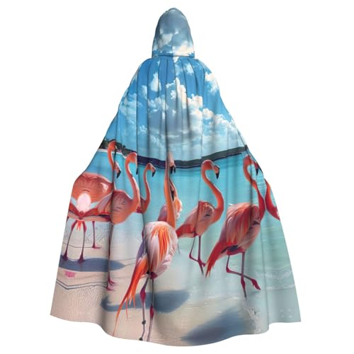 Umhang mit rosa Flamingos am Strand, mit Kapuze, für Damen und Herren, für Karneval, Cosplay, Partys Umhang mit rosa Flamingos am Strand, mit Kapuze, für Damen und Herren, für Karneval, Cosplay, Partys von HTTUP