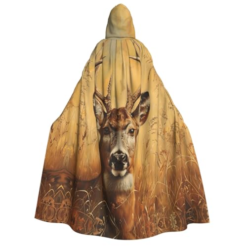 Umhang mit wildem Hirsch-Druck, Unisex, Erwachsene, Halloween, Weihnachten, Karneval, Mottopartys, Cosplay, Kostüm von HTTUP