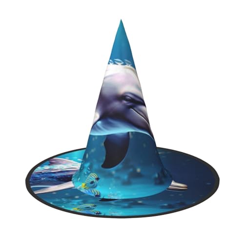 Unique 3D Tier Delfin Print Karneval Halloween Hexenhut Kostüm Zubehör Faltbare Mütze Party Maskerade Deko Unique 3D Tier Delfin Print Karneval Halloween Hexenhut Kostüm Zubehör Faltbare Mütze Party Maskerade Deko von HTTUP