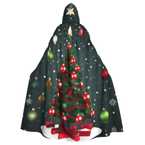 Weihnachtsbaum- und Ball-Aufdruck, mit Kapuze, Umhang für Damen und Herren, für Karneval, Cosplay, Partys Weihnachtsbaum- und Ball-Aufdruck, mit Kapuze, Umhang für Damen und Herren, für Karneval, Cosplay, Partys von HTTUP