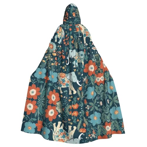 Wunderschönes Wiesenmuster mit floralem Elefant im Druck, für Damen und Herren, für Karneval, Cosplay, Partys Wunderschönes Wiesenmuster mit floralem Elefant im Druck, für Damen und Herren, für Karneval, Cosplay, Partys von HTTUP