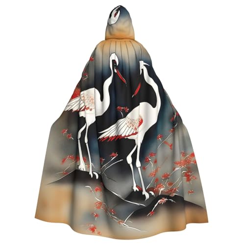Zwei japanische Kraniche fliegen traditionelle Malerei Druck Erfahrung reichlich Abdeckung Kapuzenumhang für Damen Herren für Karneval Cosplay Partys Zwei japanische Kraniche fliegen traditionelle Malerei Druck Erfahrung reichlich Abdeckung Kapuzenumhang für Damen Herren für Karneval Cosplay Partys von HTTUP