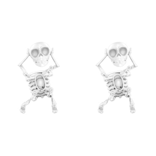 HTU Tanzender und schwingender 3D-Schädel-Spielzeug, spaßiges 3D-Schwingendes Skelett Aufziehspielzeug for Schreibtischdekoration und Stressabbau, Halloween Partygeschenke - Weiss*2 von HTU