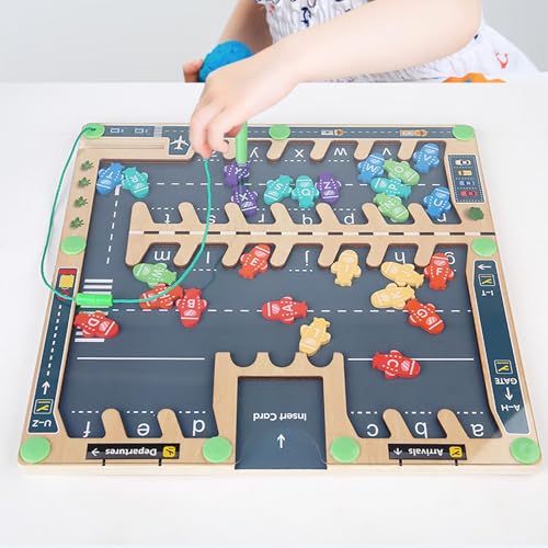 HTUONIAO Magnetisches Alphabet Labyrinth Buchstabe Puzzle Tafel Spielzeug Holzbuchstaben Puzzle Lernspielzeug für Kleinkinder HTUONIAO Magnetisches Alphabet Labyrinth Buchstabe Puzzle Tafel Spielzeug Holzbuchstaben Puzzle Lernspielzeug für Kleinkinder von HTUONIAO