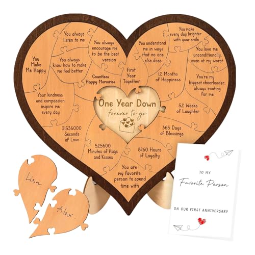 Geschnitztes Holz-Puzzle, Herz-Puzzle, Souvenir, Paare, die ihre Liebe markieren, 1 Jahr/3. Jahrestag Geschnitztes Holz-Puzzle, Herz-Puzzle, Souvenir, Paare, die ihre Liebe markieren, 1 Jahr/3. Jahrestag von HUAANYA