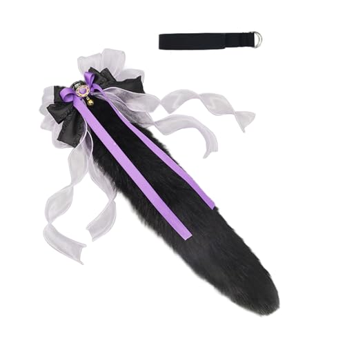 Animal Cosplay Kostüm Kunstpelz Wolf Katzen Füchse Fuzzy Tail Wolf Ohrstopf Stirnbänder Halloween Party Kostüme Accessoires Wolf Ohren Stirnbänder von HUAANYA