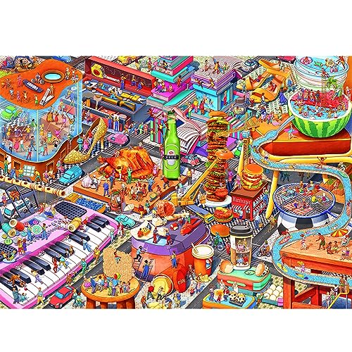 Puzzle 1000 Teile, Puzzle Erwachsene .Impossible Puzzle,Puzzle farbenfrohes Legespiel,Geschicklichkeitsspiel für die ganze Familie-Little People World Party von HUADADA WELL