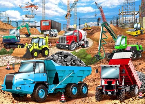 Construction Vehicles Puzzle 100 Teile Kinder Puzzle ab 5 6 7 Jahre für Mädchen Jungen Geschenkideen von HUADADA