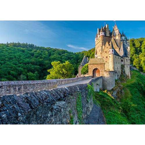 HUADADA Puzzle 1000 Teile für Erwachsene und Kinder - Impossible Puzzle-Geschenk, Clevere Rätsel, Farbenfrohes Motiv Mit Burg Eltz von HUADADA