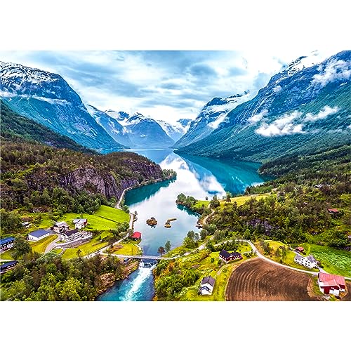 HUADADA Puzzle 1000 Teile, Puzzle für Erwachsene, Impossible Puzzle, Geschicklichkeitsspiel für die ganze Familie, Puzzle Farbenfrohes,Puzzle-Geschenk, Norwegen von HUADADA