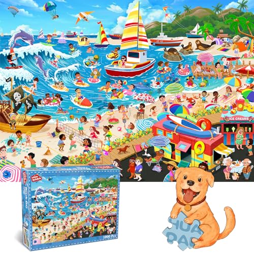 HUADADA Puzzle 1000 Teile, Puzzle für Erwachsene, Impossible Puzzle, Geschicklichkeitsspiel für die ganze Familie,Puzzle Farbenfrohes,Puzzle-Geschenk-Puzzle mit Vergnügungspark-Motiv von HUADADA