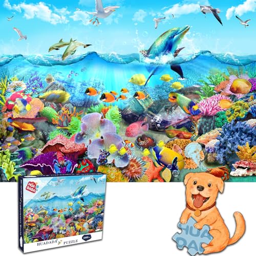 HUADADA Puzzle 1000 Teile, Puzzle für Erwachsene, Impossible Puzzle, Geschicklichkeitsspiel für die ganze Familie,Puzzle Farbenfrohes,Puzzle-Geschenk,Meereswelt von HUADADA