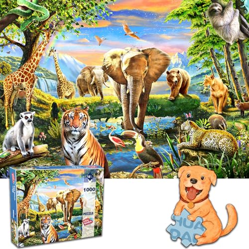 HUADADA Puzzle 1000 Teile, Puzzle für Erwachsene, Impossible Puzzle, Geschicklichkeitsspiel für die ganze Familie,Puzzle Farbenfrohes,Puzzle-Geschenk,Tierwelt von HUADADA