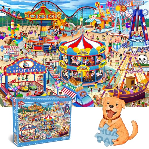 HUADADA Puzzle 1000 Teile, Puzzle für Erwachsene, Impossible Puzzle, Geschicklichkeitsspiel für die ganze Familie,Puzzle Farbenfrohes,Puzzle-Geschenk-Puzzle mit Vergnügungspark-Motiv von HUADADA