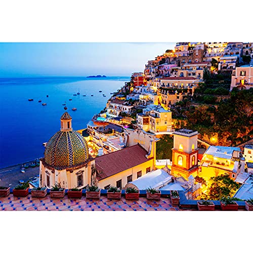HUADADA Puzzle 1000 Teile, Puzzle für Erwachsene, Unmögliches Puzzle, buntes Legespiel, Geschicklichkeitsspiel für die ganze Familie, Fantasy Puzzle Positano Signature Twilight von HUADADA