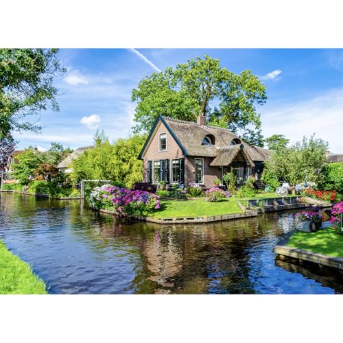HUADADA Puzzle 1000 Teile,Klassische Puzzles Geschenk, Puzzle 1000 Teile Erwachsene-Giethoorn Niederlande von HUADADA