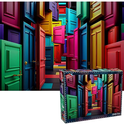 HUADADA Puzzle 1000 Teile,Puzzle für Erwachsene, Impossible Puzzle,Puzzle farbenfrohes Legespiel,Geschicklichkeitsspiel für die ganze Familie-Seltsame Tür von HUADADA