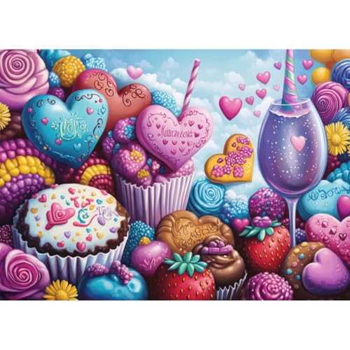 HUADADA Puzzle 1000 Teile -1000 Teile Puzzle für Erwachsene und Kinder ab 14 Jahren -Bunte Schokolade von HUADADA